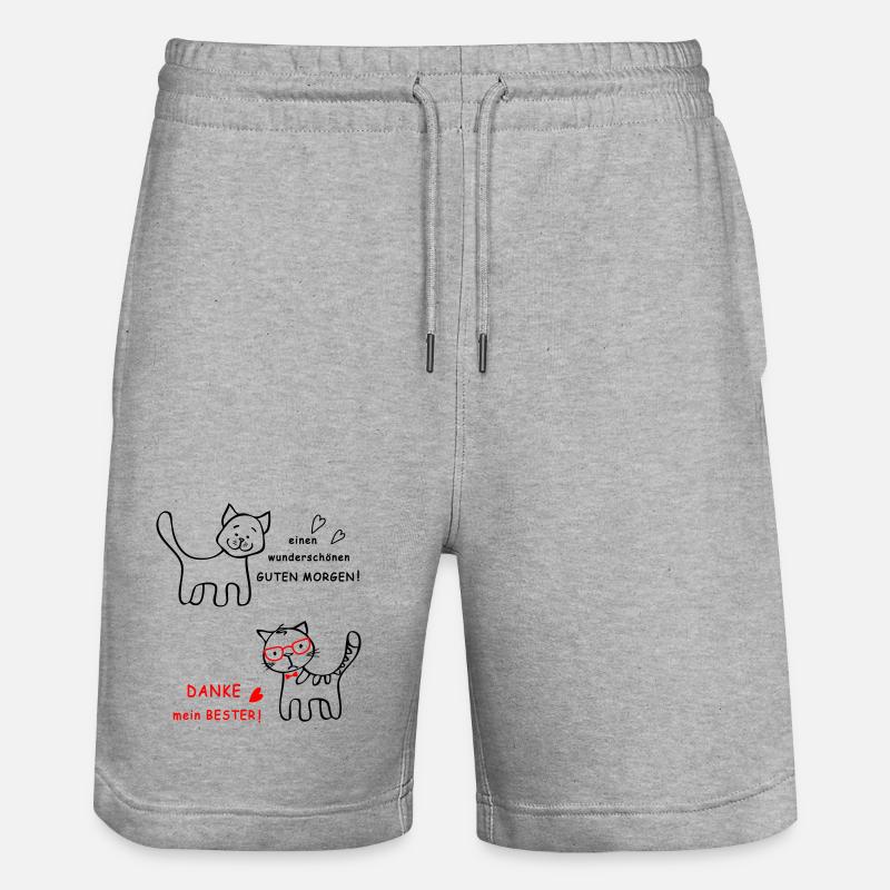 Bonjour chien et chat - Short de jogging bio TRAINER Stanley/Stella unisexe - gris chiné