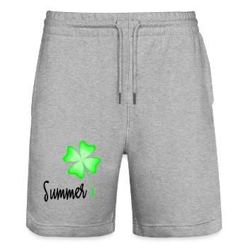 GELIEBTE. MEISTER. LEHRER. SCHULE. GELIEBTE - Stanley/Stella Unisex Bio Joggingshorts Trainer  - Grau meliert - Vorne - Nik (191cm) & Marisol (170cm)