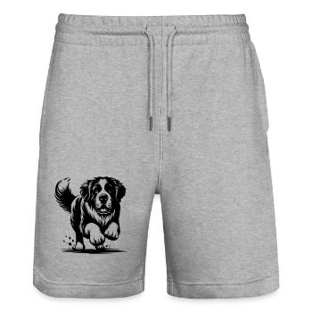 Bernhardiner - Stanley/Stella Unisex Bio Joggingshorts Trainer  - Grau meliert - Vorne - Nik (191cm) & Marisol (170cm)