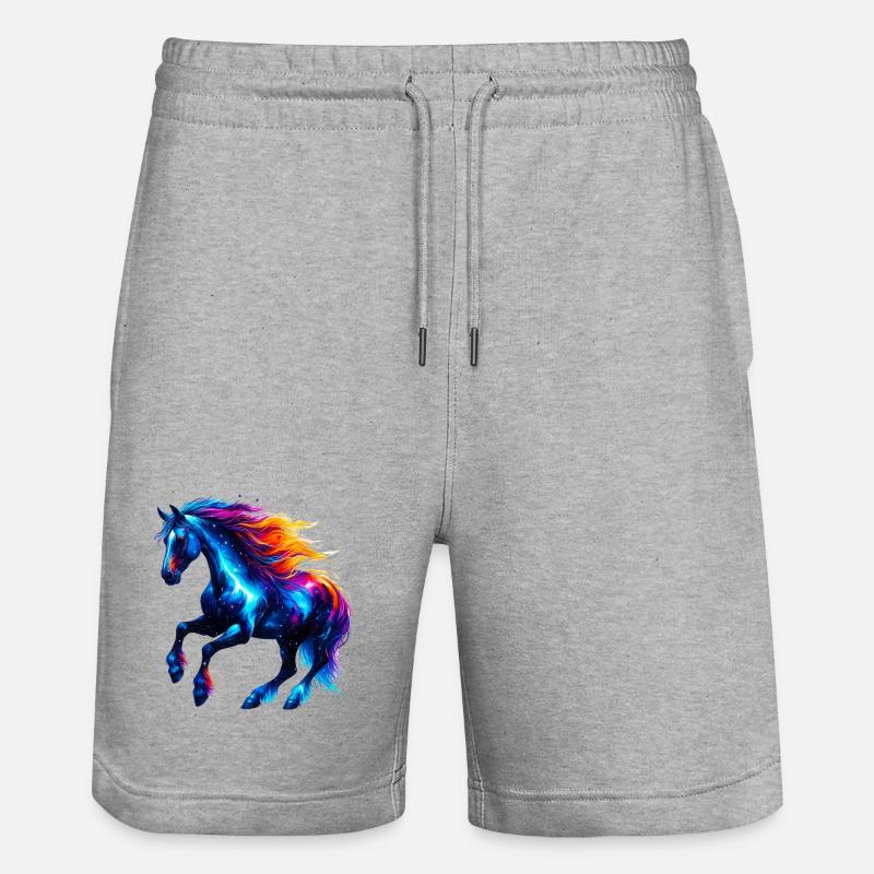 Pferd - Stanley/Stella Unisex Bio Joggingshorts Trainer - Grau meliert
