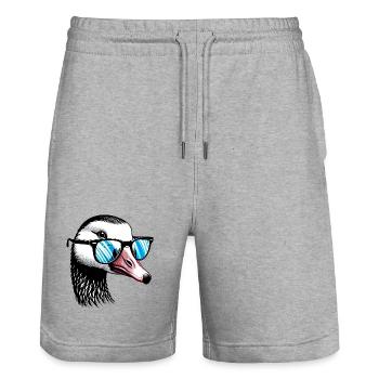 Oie à lunettes - Short de jogging bio TRAINER Stanley/Stella unisexe - gris chiné - Devant - Nik (191cm) & Marisol (170cm)