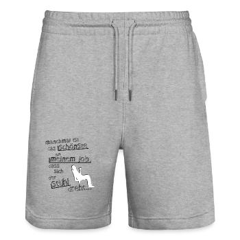 Das schönste an meinem Job - Stanley/Stella Unisex Bio Joggingshorts Trainer  - Grau meliert - Vorne - Nik (191cm) & Marisol (170cm)