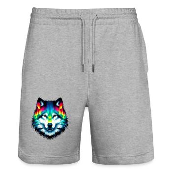 Loup - Short de jogging bio TRAINER Stanley/Stella unisexe - gris chiné - Devant - Nik (191cm) & Marisol (170cm)