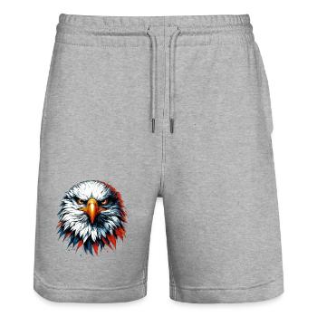 Adler - Stanley/Stella Unisex Bio Joggingshorts Trainer  - Grau meliert - Vorne - Nik (191cm) & Marisol (170cm)