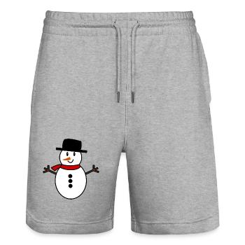 ICH KANN NICHT. SKI. SKI. SCHLÄGER. SCHNEE. SNOWBOARDEN - Stanley/Stella Unisex Bio Joggingshorts Trainer  - Grau meliert - Vorne - Nik (191cm) & Marisol (170cm)