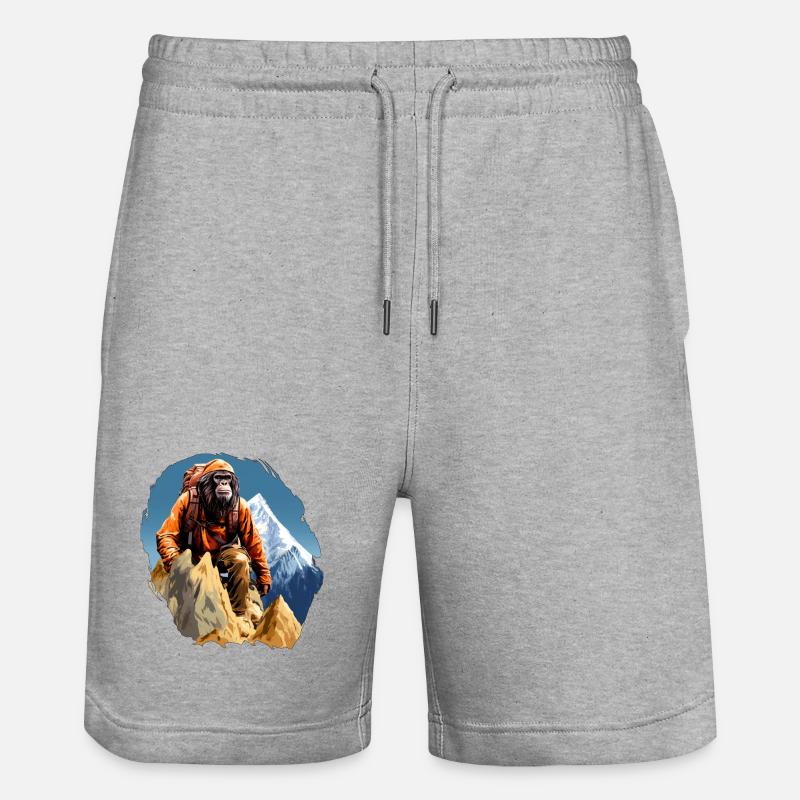 Singe Alpiniste / Singe Randonnée - Short de jogging bio TRAINER Stanley/Stella unisexe - gris chiné