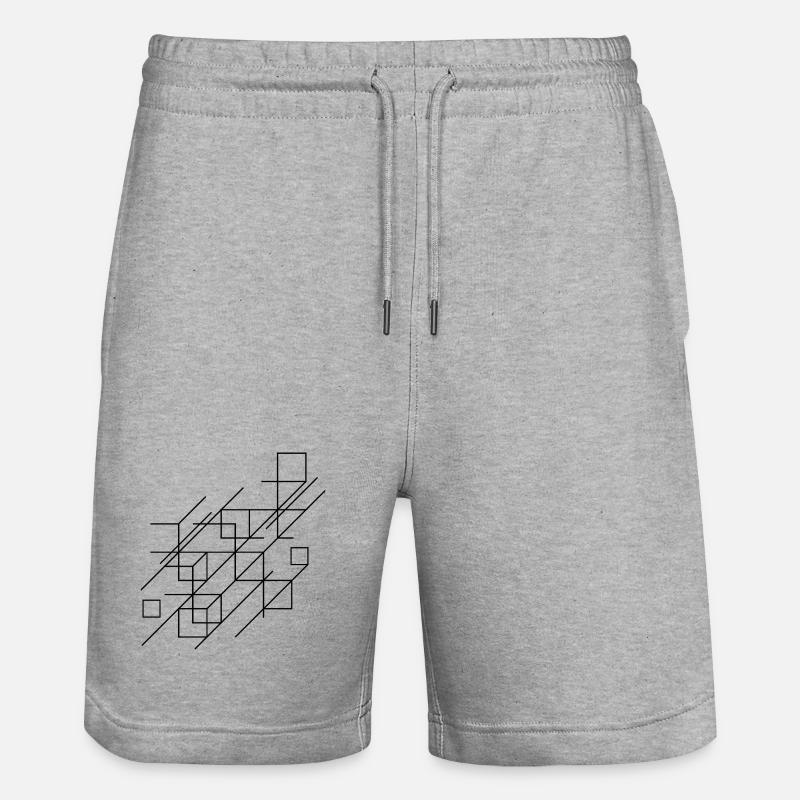 Conception de lignes géométriques - Short de jogging bio TRAINER Stanley/Stella unisexe - gris chiné