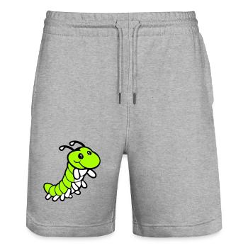 Chenille douce douce petits sourires amicale heureuse - Short de jogging bio TRAINER Stanley/Stella unisexe - gris chiné - Devant - Nik (191cm) & Marisol (170cm)