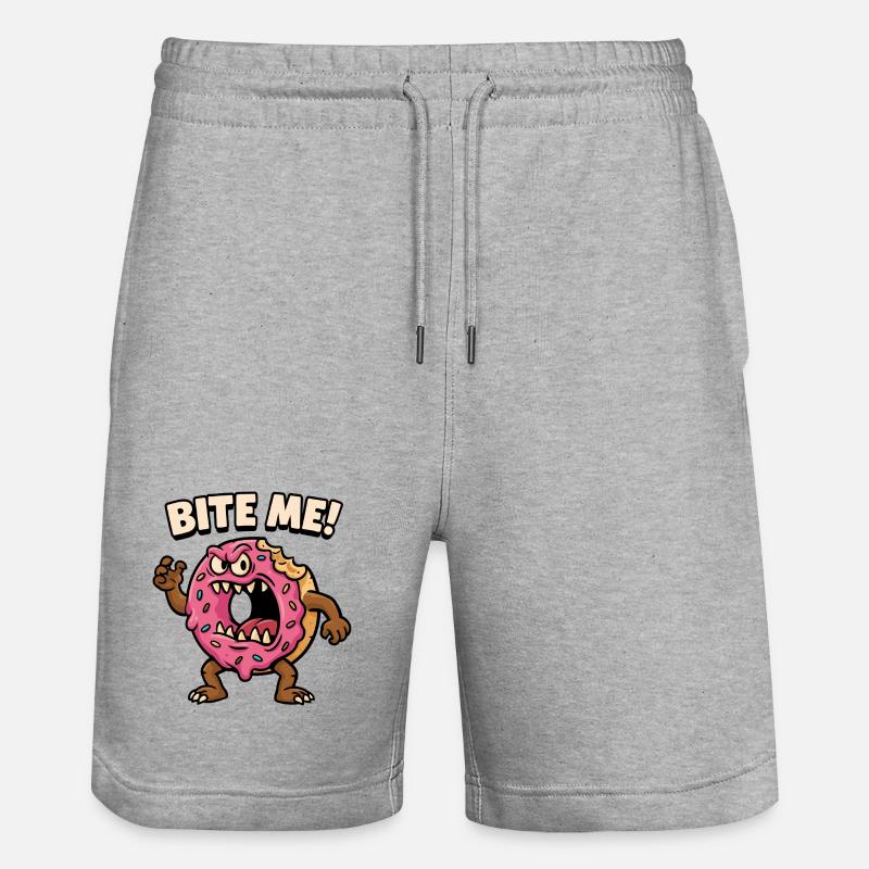 Conception agressive de monstre de beignet - Short de jogging bio TRAINER Stanley/Stella unisexe - gris chiné