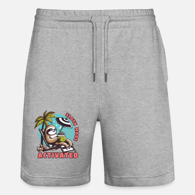 Faultiermodus - Sloth Mode Activated Faultier Rela - Stanley/Stella Trainer Unisex Organic Jogging Shorts - heather grey