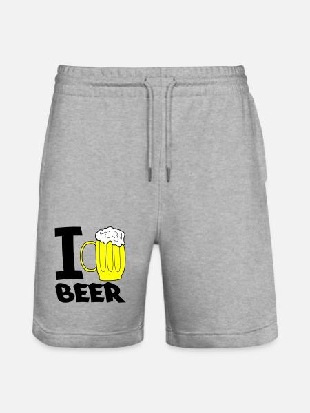 Yellow Beer Mug Sketch - Stanley/Stella Trainer Unisex Organic Jogging Shorts - heather grey