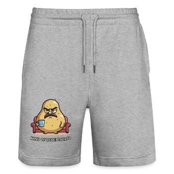 Kind of Rude Potato Grumpy Cartoon Design - Stanley/Stella Trainer Unisex Organic Jogging Shorts - heather grey - Front - Nik (191cm) & Marisol (170cm)