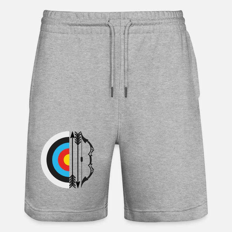 Ziel Bogenschießen Pfeil Bogen Bogenschütze Bogenschießen Sport - Stanley/Stella Unisex Bio Joggingshorts Trainer  - Grau meliert
