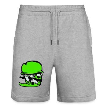 Worm Soldier Crazy Helmet Weapon Aggressive Wild Fun - Stanley/Stella Trainer Unisex Organic Jogging Shorts - heather grey - Front - Nik (191cm) & Marisol (170cm)
