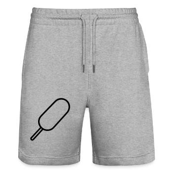 corn dog - Stanley/Stella Trainer Unisex Organic Jogging Shorts - heather grey - Front - Nik (191cm) & Marisol (170cm)