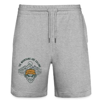 The Mountains are calling - Stanley/Stella Unisex Bio Joggingshorts Trainer  - Grau meliert - Vorne - Nik (191cm) & Marisol (170cm)
