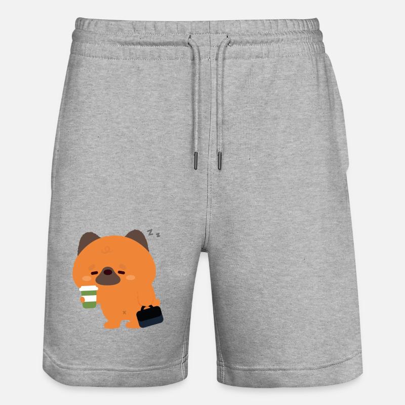 Café du Berger Allemand Endormi - Short de jogging bio TRAINER Stanley/Stella unisexe - gris chiné
