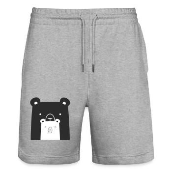 Bear Bear Polar Bear Brown Bear I Gift Idea - Stanley/Stella Trainer Unisex Organic Jogging Shorts - heather grey - Front - Nik (191cm) & Marisol (170cm)