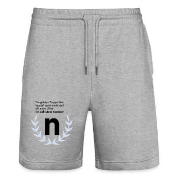 Jubilee N - Stanley/Stella Trainer Unisex Organic Jogging Shorts - heather grey - Front - Nik (191cm) & Marisol (170cm)