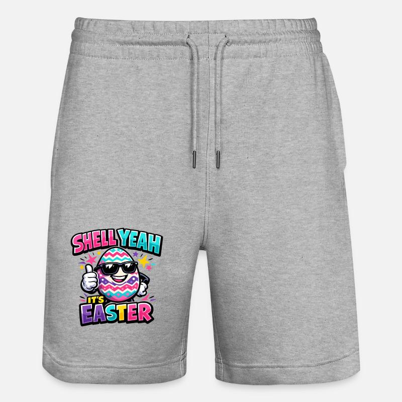 Hell yes It's Easter - Stanley/Stella Trainer Unisex Organic Jogging Shorts - heather grey