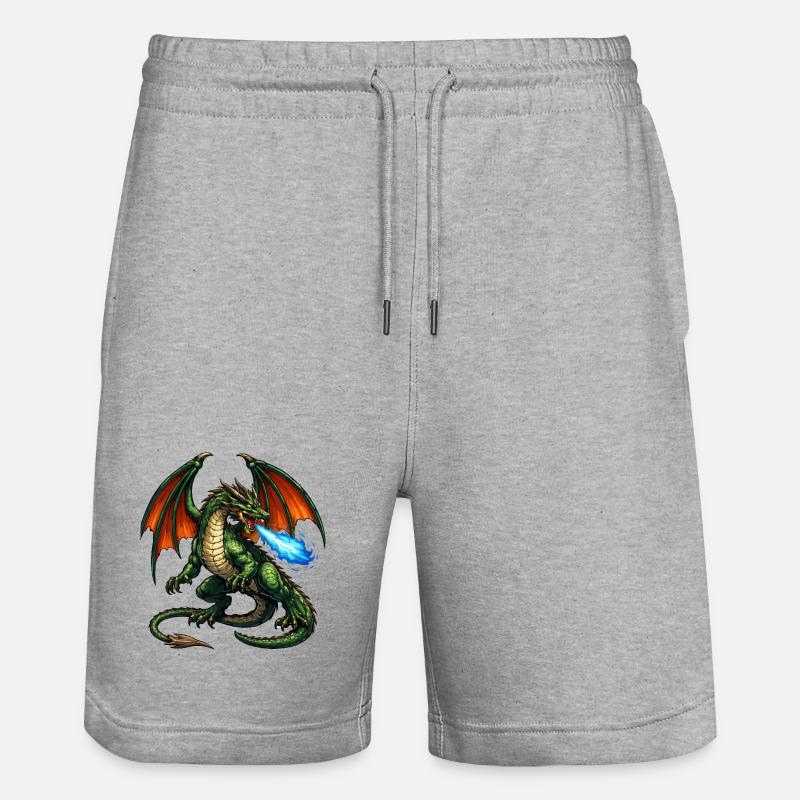 Dragon de Feu : Tempête de Flammes - Short de jogging bio TRAINER Stanley/Stella unisexe - gris chiné