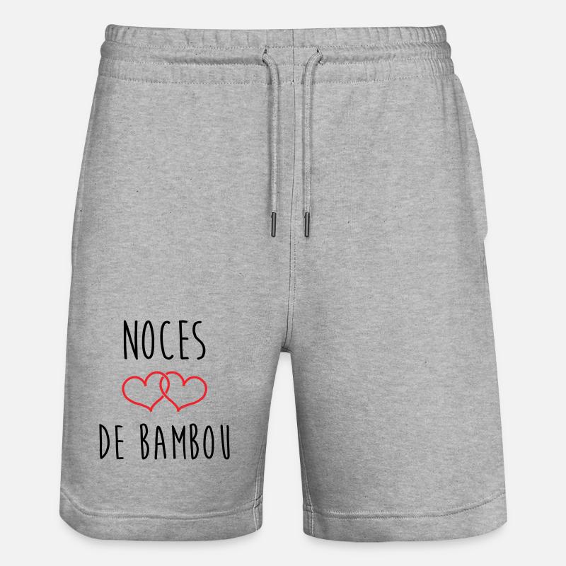 Bambushochzeit 79 Jahre Ehe - Stanley/Stella Unisex Bio Joggingshorts Trainer  - Grau meliert