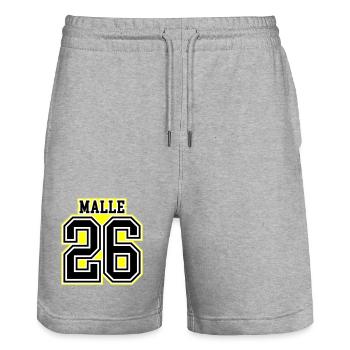 Malle 26 Trikot 2026 - Stanley/Stella Unisex Bio Joggingshorts Trainer  - Grau meliert - Vorne - Nik (191cm) & Marisol (170cm)