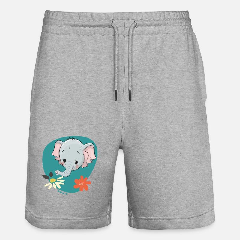 Éléphant - Short de jogging bio TRAINER Stanley/Stella unisexe - gris chiné