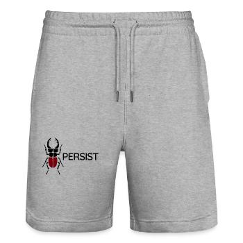 Scarabée cerf - Persiste - Short de jogging bio TRAINER Stanley/Stella unisexe - gris chiné - Devant - Nik (191cm) & Marisol (170cm)