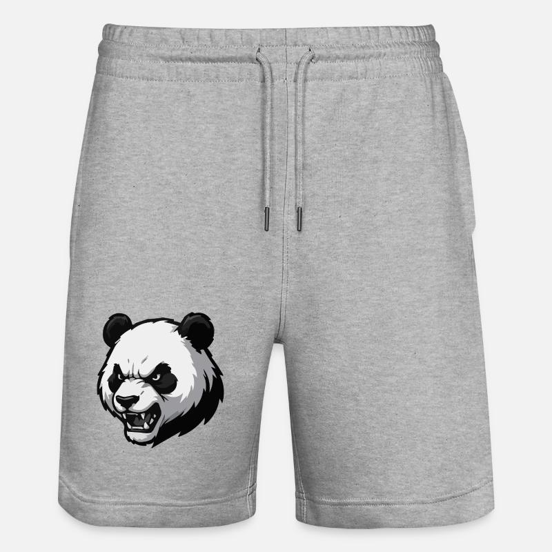 Imprimer vectoriel Angry Panda - Short de jogging bio TRAINER Stanley/Stella unisexe - gris chiné