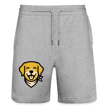 Hund Halstuch Golden Retriever Hundemama Wandern - Stanley/Stella Unisex Bio Joggingshorts Trainer  - Grau meliert - Vorne - Nik (191cm) & Marisol (170cm)
