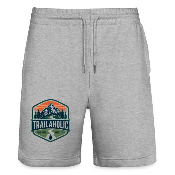 Ein bisschen mehr, weniger Sorge - Stanley/Stella Unisex Bio Joggingshorts Trainer  - Grau meliert - Vorne - Nik (191cm) & Marisol (170cm)