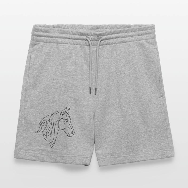 Art de lignes de chevaux minimalistes - Conception élégante de lignes Short de jogging bio TRAINER Stanley/Stella unisexe