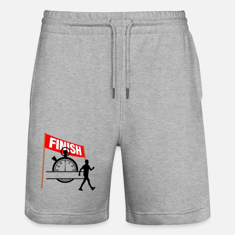Temps d’arrivée marchant Hommes - Short de jogging bio TRAINER Stanley/Stella unisexe - gris chiné