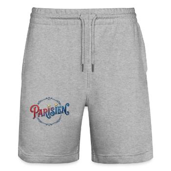 Parisien ** - Short de jogging bio TRAINER Stanley/Stella unisexe - gris chiné - Devant - Nik (191cm) & Marisol (170cm)