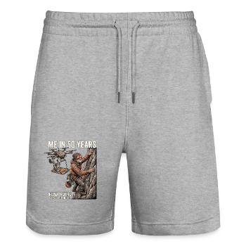 Un design d’escalade amusant - Short de jogging bio TRAINER Stanley/Stella unisexe - gris chiné - Devant - Nik (191cm) & Marisol (170cm)