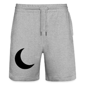 Moon Crescent Gift - Stanley/Stella Trainer Unisex Organic Jogging Shorts - heather grey - Front - Nik (191cm) & Marisol (170cm)