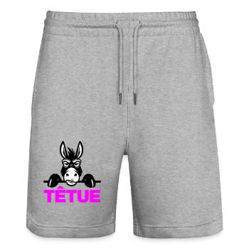 Hartnäckig - Stanley/Stella Unisex Bio Joggingshorts Trainer  - Grau meliert - Vorne - Nik (191cm) & Marisol (170cm)