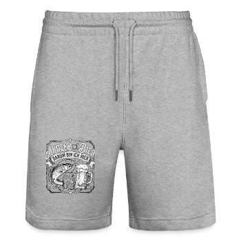 Fluss Angeln Und Bier - Stanley/Stella Unisex Bio Joggingshorts Trainer  - Grau meliert - Vorne - Nik (191cm) & Marisol (170cm)