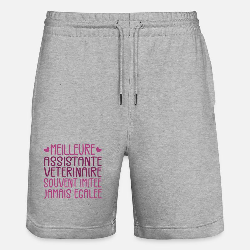 Often Imitated Best Veterinary Assistant - Stanley/Stella Trainer Unisex Organic Jogging Shorts - heather grey