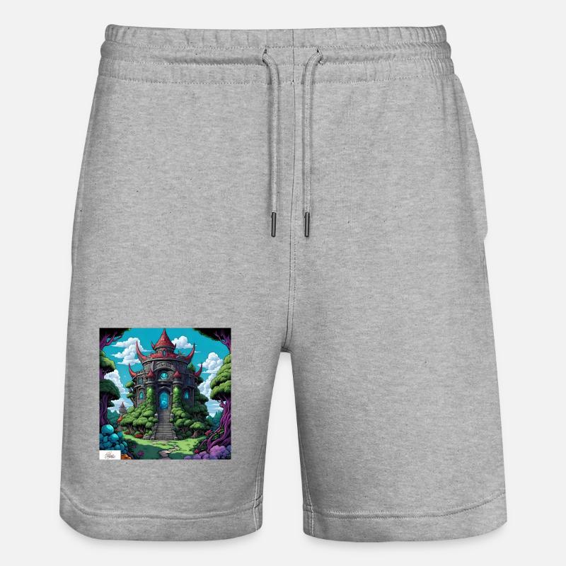 Temple de style bande dessinée - Short de jogging bio TRAINER Stanley/Stella unisexe - gris chiné