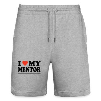 love my mentor, cool mentor design - Stanley/Stella Trainer Unisex Organic Jogging Shorts - heather grey - Front - Nik (191cm) & Marisol (170cm)