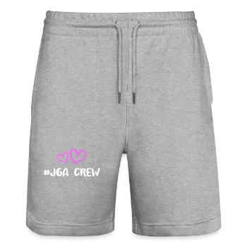 Jga Crew Junggesellinnenabschied - Stanley/Stella Unisex Bio Joggingshorts Trainer  - Grau meliert - Vorne - Nik (191cm) & Marisol (170cm)