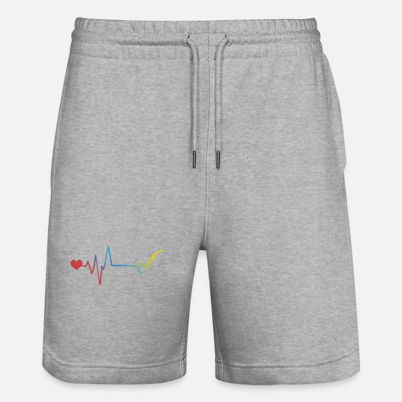 Sifflement Pouls Battement de cœur - Short de jogging bio TRAINER Stanley/Stella unisexe - gris chiné