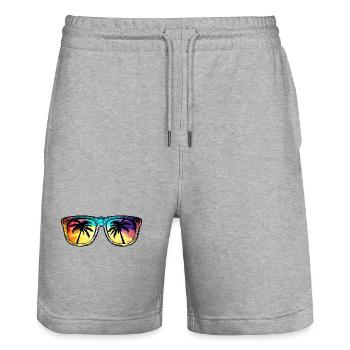 Lunettes de soleil Palmier Symbole - Short de jogging bio TRAINER Stanley/Stella unisexe - gris chiné - Devant - Nik (191cm) & Marisol (170cm)