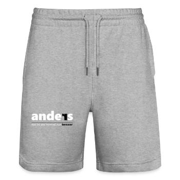 Anders ist wie "normal", nur besser. Sei du selbst - Stanley/Stella Unisex Bio Joggingshorts Trainer  - Grau meliert - Vorne - Nik (191cm) & Marisol (170cm)