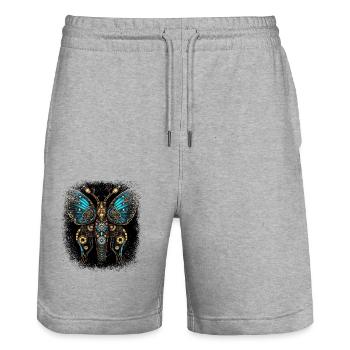 butterflies present idea aesthetic quote green - Stanley/Stella Unisex Bio Joggingshorts Trainer  - Grau meliert - Vorne - Nik (191cm) & Marisol (170cm)