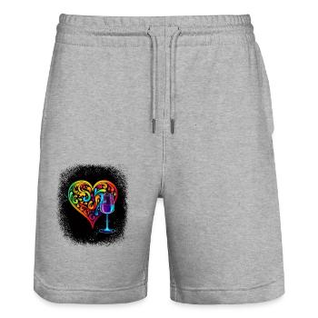 funny quote birthday present idea feminism - Stanley/Stella Unisex Bio Joggingshorts Trainer  - Grau meliert - Vorne - Nik (191cm) & Marisol (170cm)