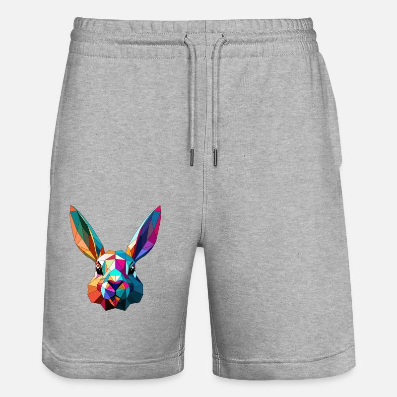 lowpolyhase - Stanley/Stella Unisex Bio Joggingshorts Trainer  - Grau meliert