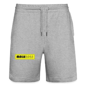Malle 2025 - Stanley/Stella Unisex Bio Joggingshorts Trainer  - Grau meliert - Vorne - Nik (191cm) & Marisol (170cm)